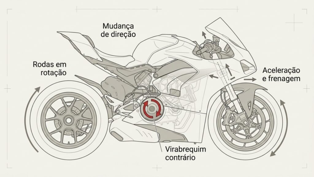 Ducati faz virabrequim girar contra as rodas da moto