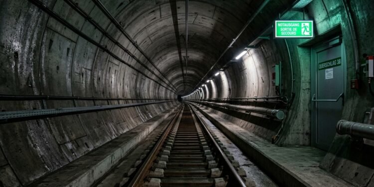 Túnel de Base de Gotardo cruza os Alpes suíços