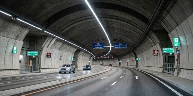 Túnel Rogfast na Noruega a 392 metros abaixo do mar