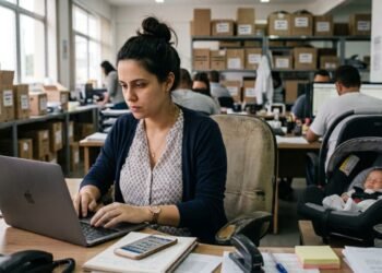 A trabalhadora era procurada todos os dias e chegou a levar o bebê ao escritório