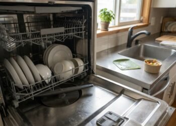 Retirar restos maiores é diferente de lavar cada peça antes de colocá-la na máquina