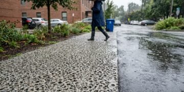 Concreto permeável devolve parte da chuva ao solo