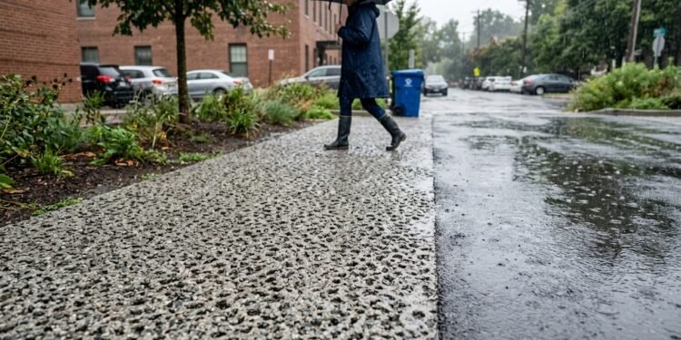 Concreto permeável devolve parte da chuva ao solo