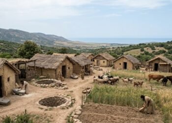 As estruturas mostram uma comunidade agrícola anterior aos fenícios
