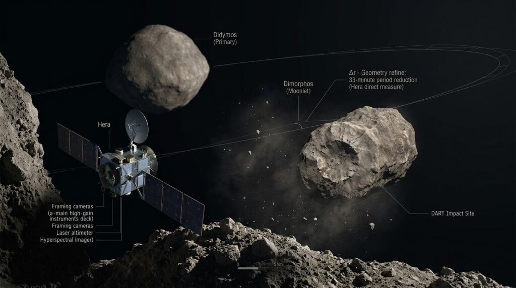 Como Hera vai investigar o asteroide atingido pela DART