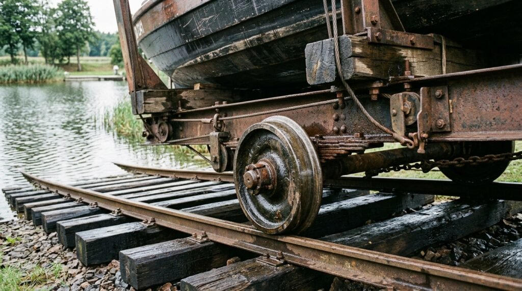 Como o Canal de Elbląg transporta barcos sobre trilhos
