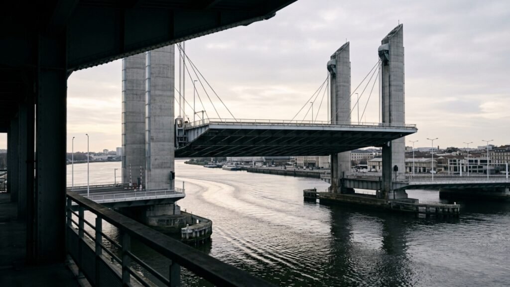 Como a ponte de Bordeaux sobe para liberar navios