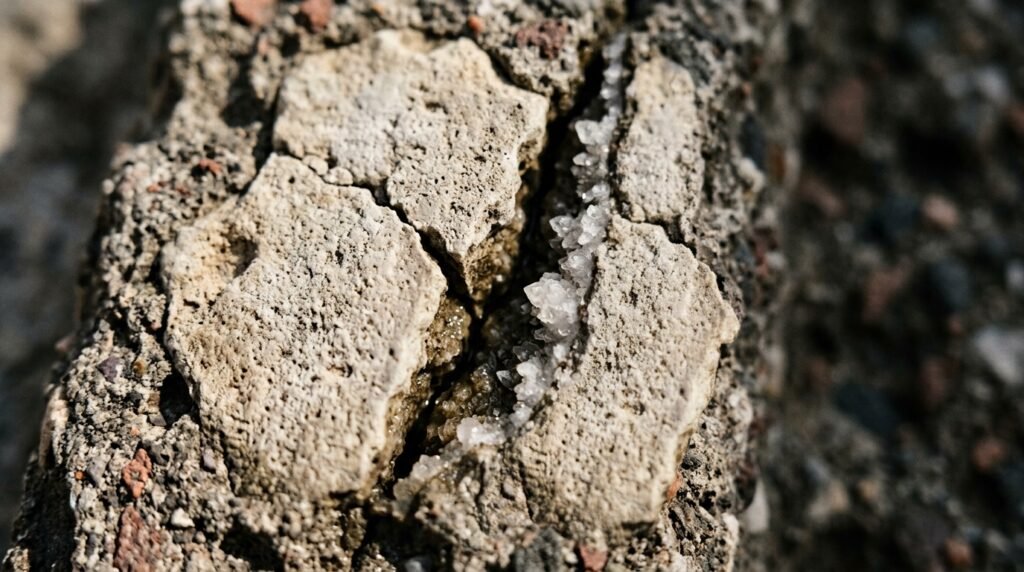 Como clastos de cal ajudam o concreto romano a fechar fissuras