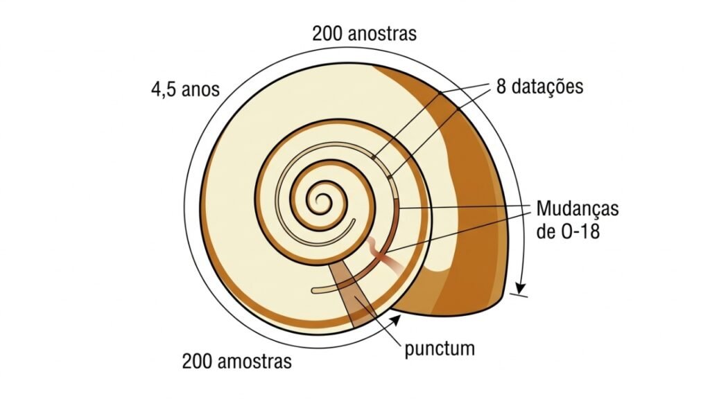Concha de caracol registra 4,5 anos de chuva e ciclones