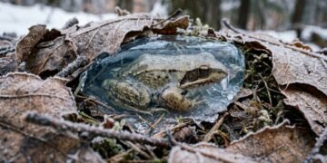 Como a rã-da-floresta sobrevive congelada durante o inverno