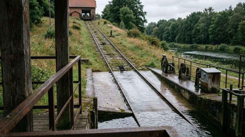 Como o Canal de Elbląg transporta barcos sobre trilhos