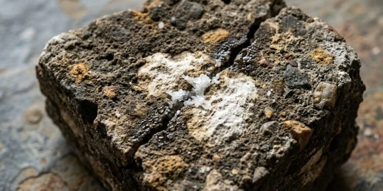 Como clastos de cal ajudam o concreto romano a fechar fissuras