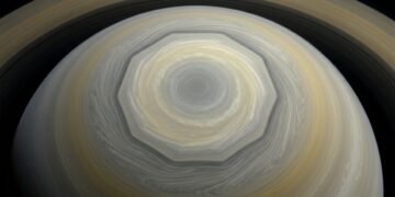 Como funciona o novo decágono no polo sul de Saturno