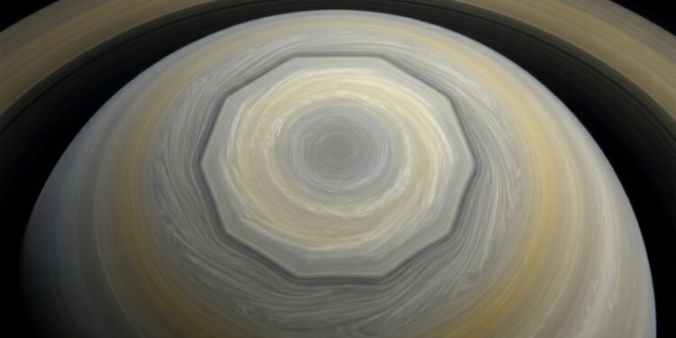 Como funciona o novo decágono no polo sul de Saturno