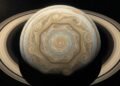 Hubble identifica onda de 10 lados no polo sul de Saturno