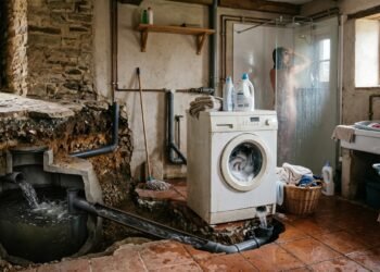 Uso de água e sobrecarga em casas com fossa