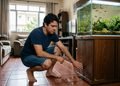 O nivelamento do piso pode ser verificado para saber se realmente teve relação com o vazamento