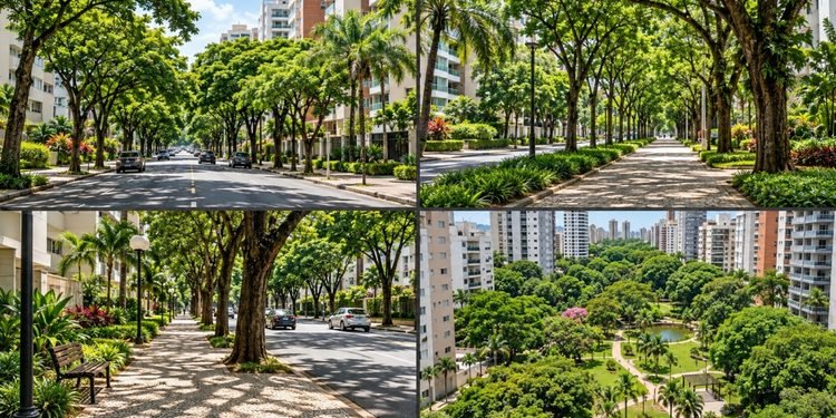 A presença de áreas verdes ajuda a criar uma paisagem urbana diferente daquela encontrada em muitas grandes cidades - Imagem ilustrativa