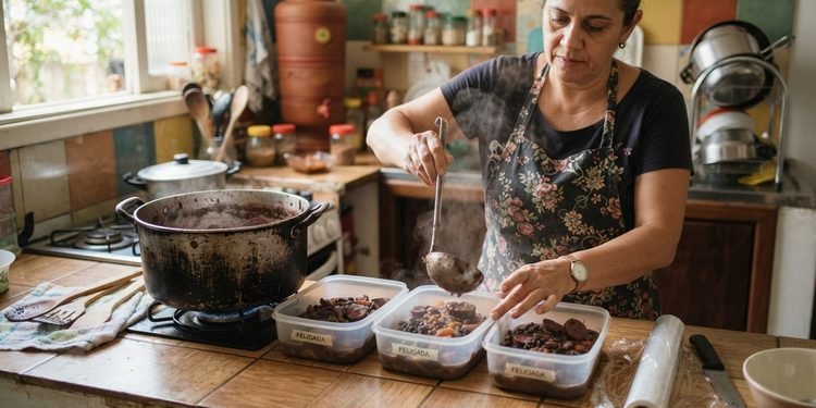 Porções menores aumentam a área de contato e ajudam o alimento a perder calor com mais rapidez