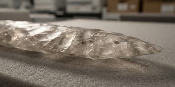 O material transparente transforma o pequeno objeto em uma das peças mais incomuns preservadas daquele período