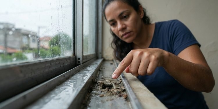 As pequenas aberturas ajudam a direcionar para fora a água que chega ao trilho