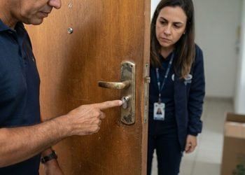 A vistoria de entrada pode mostrar qual fechadura estava instalada no início da locação