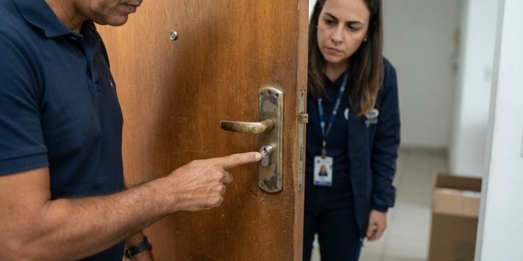 A vistoria de entrada pode mostrar qual fechadura estava instalada no início da locação