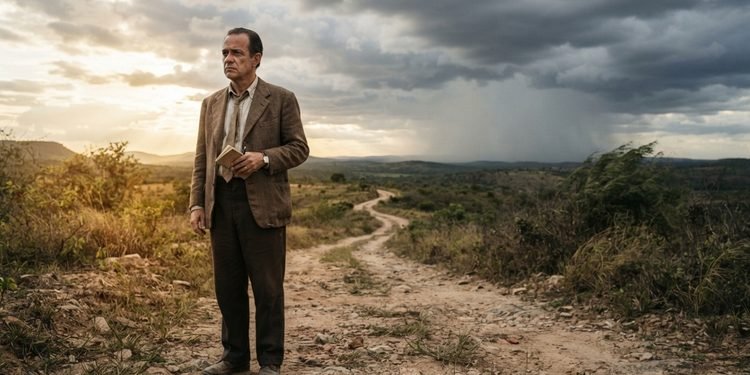 A frase sugere que viver também significa reorganizar planos diante daquilo que não controlamos