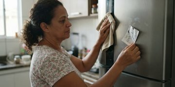 A etiqueta pode reunir dados usados para identificar exatamente o modelo e o número de série do aparelho