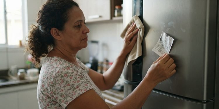 A etiqueta pode reunir dados usados para identificar exatamente o modelo e o número de série do aparelho