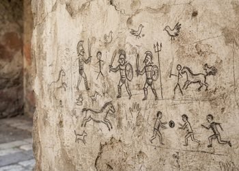 Os traços preservados mostram que crianças também deixavam suas marcas nos espaços onde viviam