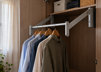 O mecanismo permite usar uma área do guarda-roupa que normalmente fica difícil de alcançar