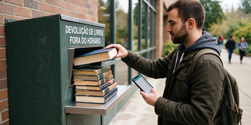 O histórico da conta mostra quando os livros continuaram aparecendo como emprestados