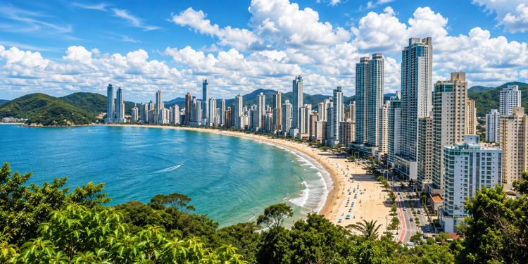 A combinação de prédios gigantes e mar criou uma paisagem urbana difícil de confundir com qualquer outra (imagem gerada)