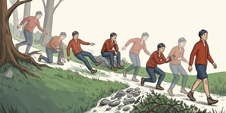 A mensagem não promete um caminho sem quedas, mas valoriza aquilo que fazemos depois delas