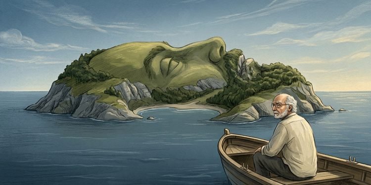 A imagem da ilha mostra como a distância pode revelar detalhes invisíveis para quem está perto demais