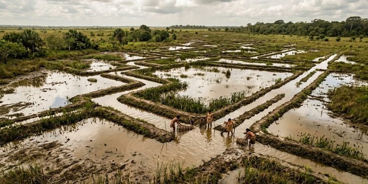 A estrutura mostra como comunidades antigas podem ter transformado áreas alagadas em fontes de alimento