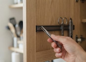 Pequenos objetos metálicos ganham um lugar próprio sem ocupar potes ou divisórias