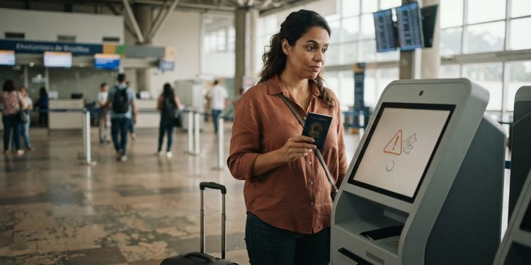 A passagem e os documentos ajudam a registrar exatamente qual diferença apareceu no momento do embarque
