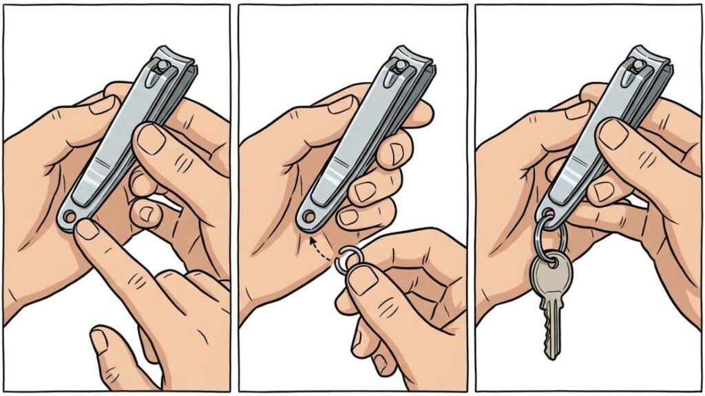 A função do pequeno orifício no cortador de unhas