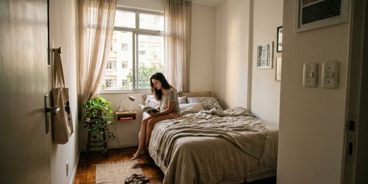 Posicionamento da cama em quartos pequenos