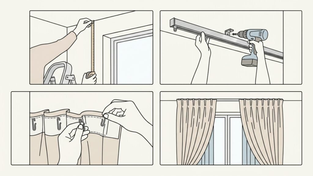 Cortinas longas que fazem o teto parecer mais alto