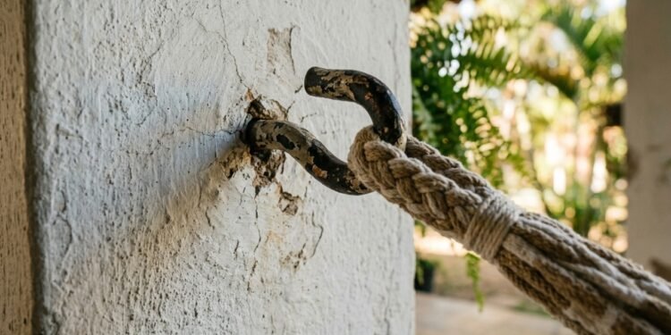 Fissuras em pontos de fixação de redes na varanda