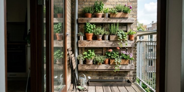 Jardim vertical com pallet para varandas pequenas