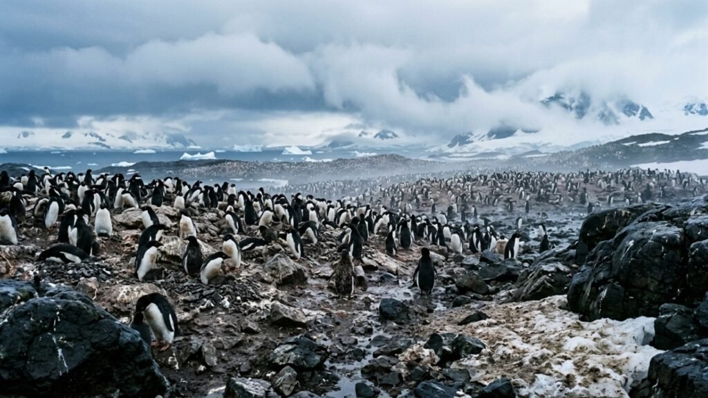 Como as fezes dos pinguins influenciam as nuvens antárticas