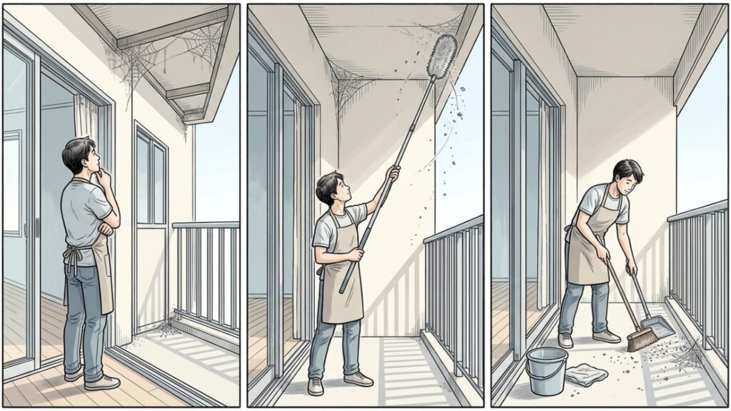 O papel de algumas aranhas e teias dentro das casas