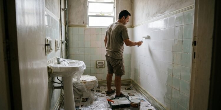Renovação do banheiro antigo sem remover azulejos