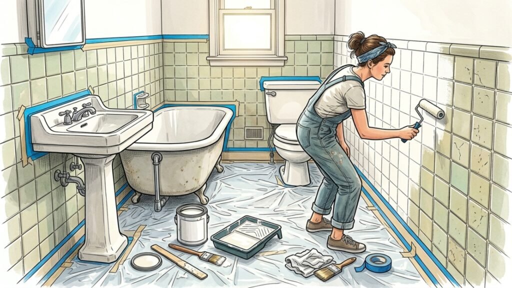 Renovação do banheiro antigo sem remover azulejos