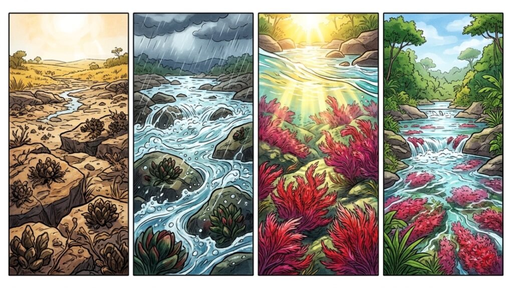 A planta que colore o rio Caño Cristales na Colômbia
