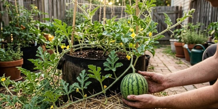 Cultivo de melancia em casa com colheita estimada